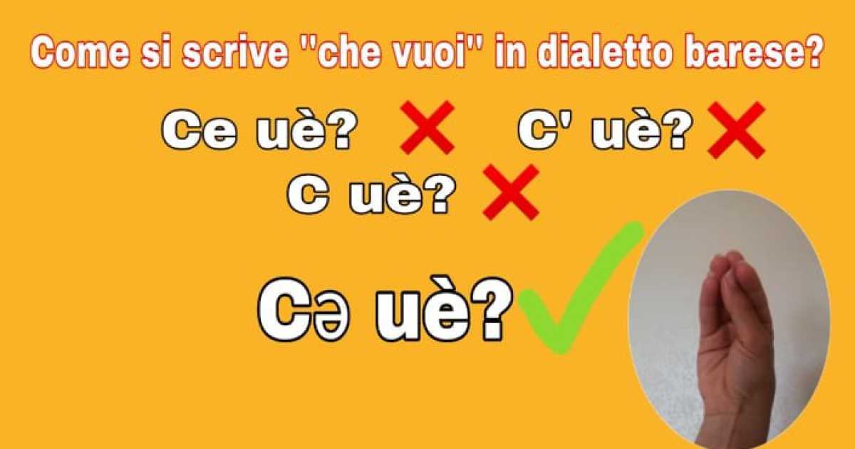 Come si scrive il dialetto barese? �Il segreto � "fotografare il suono con le orecchie"�